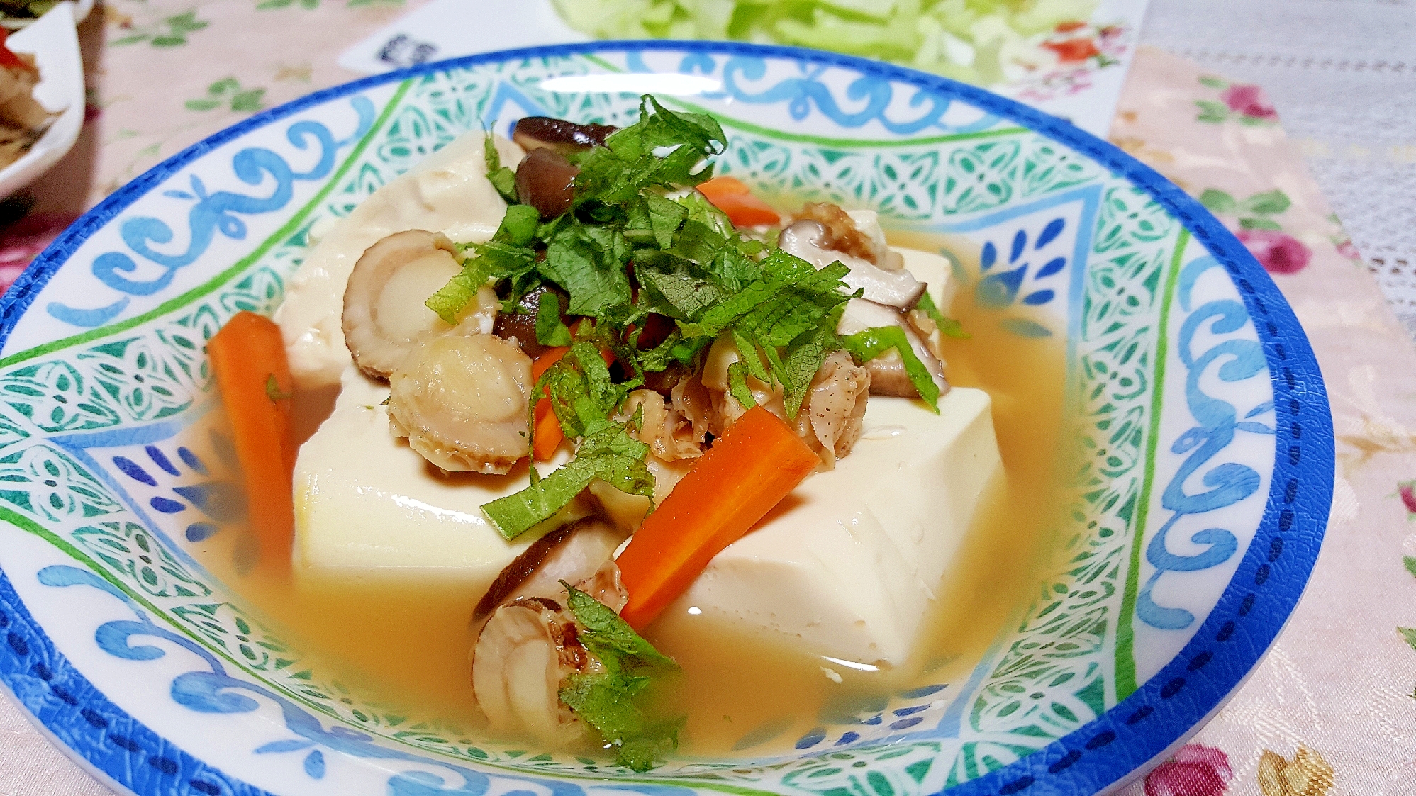 ベビーホタテと豆腐の煮物