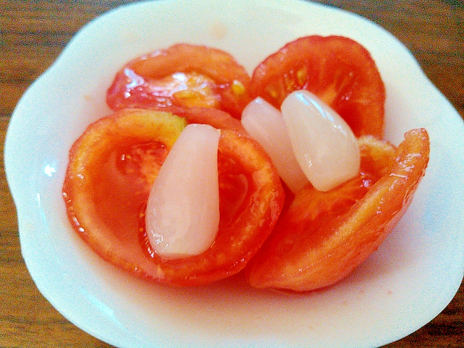 らっきょうと湯剥きミニトマトのピクルス