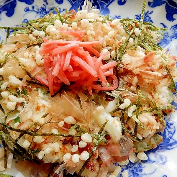 卵なしで美味❤アミエビ入り（小エビ）お好み焼き♪
