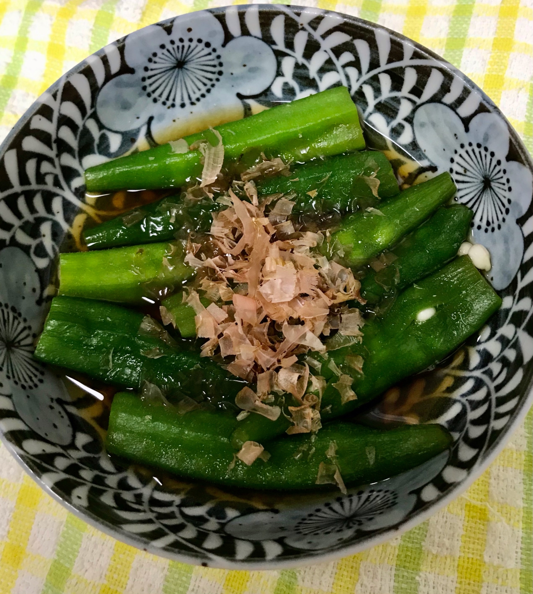 冷凍オクラのレンジで簡単煮浸し