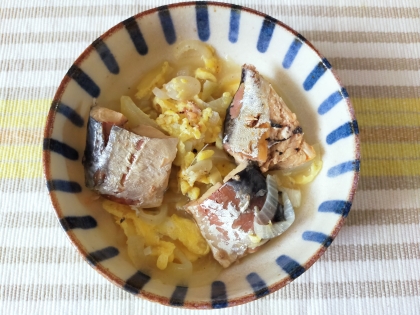 缶詰レシピ☆いわし缶と玉ねぎの卵とじ