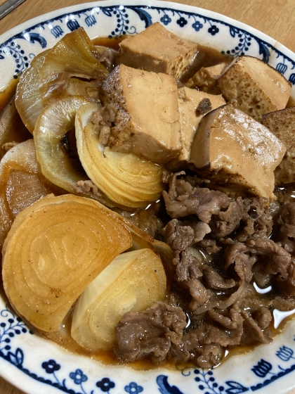 玉ねぎが主役！ すき焼き風♪肉豆腐★