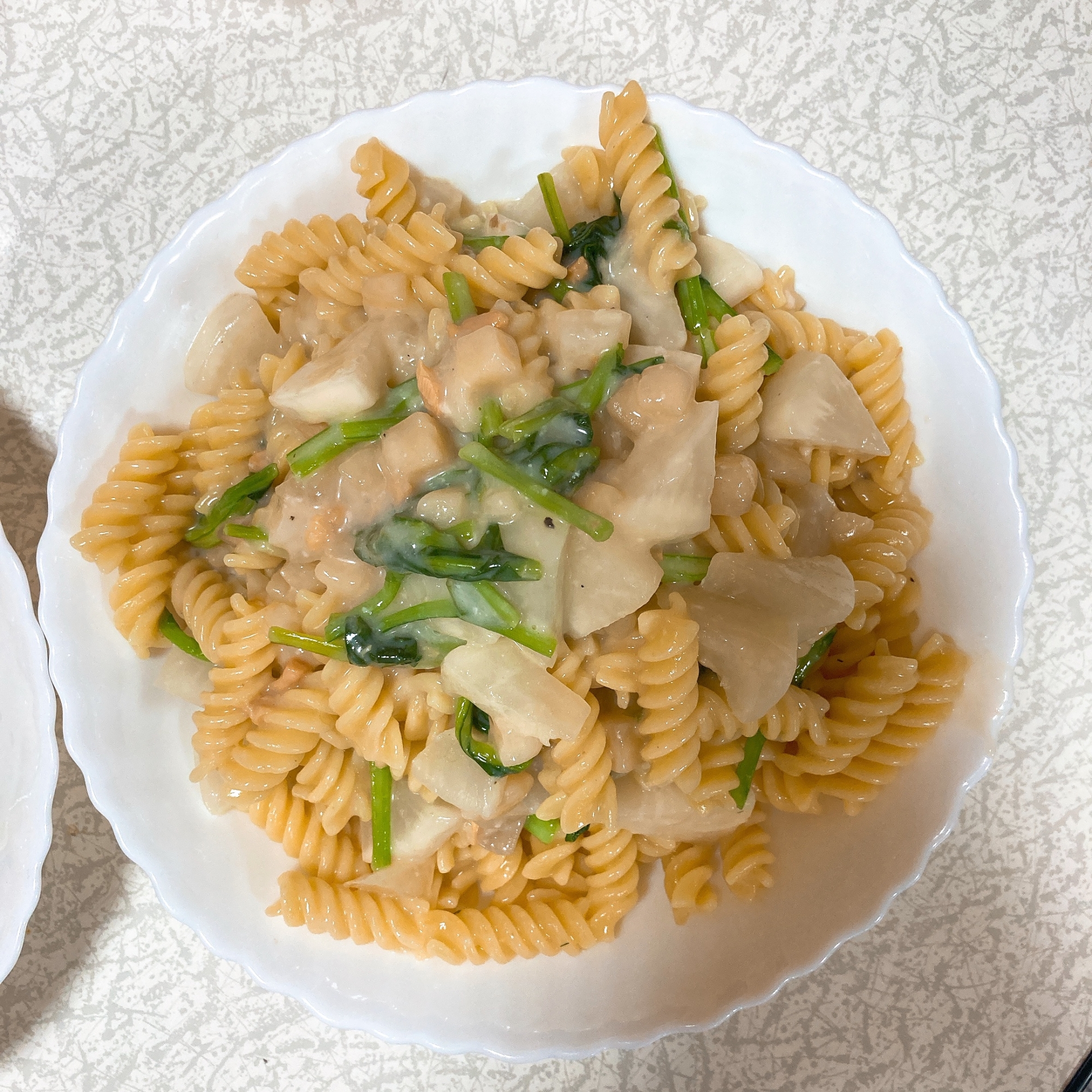 クラムチャウダー缶で簡単♪クリームパスタ