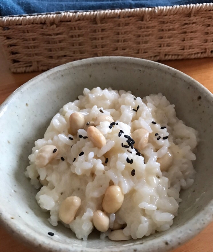 蒸し大豆チーズおじや