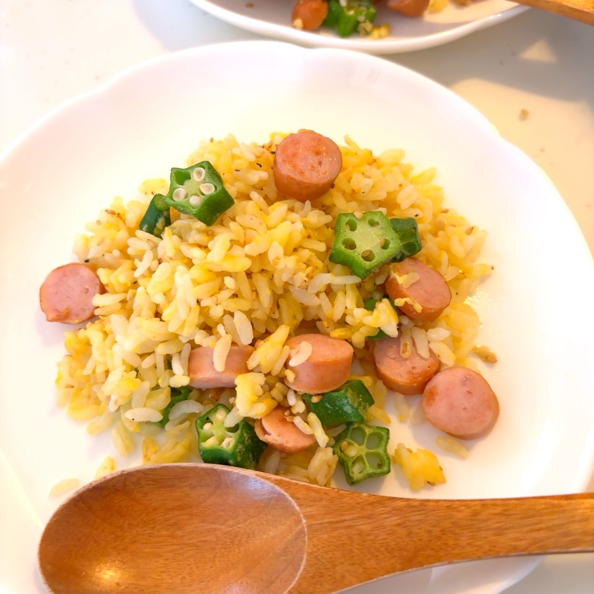 絶品！オクラたっぷり栄養満点チャーハン♪