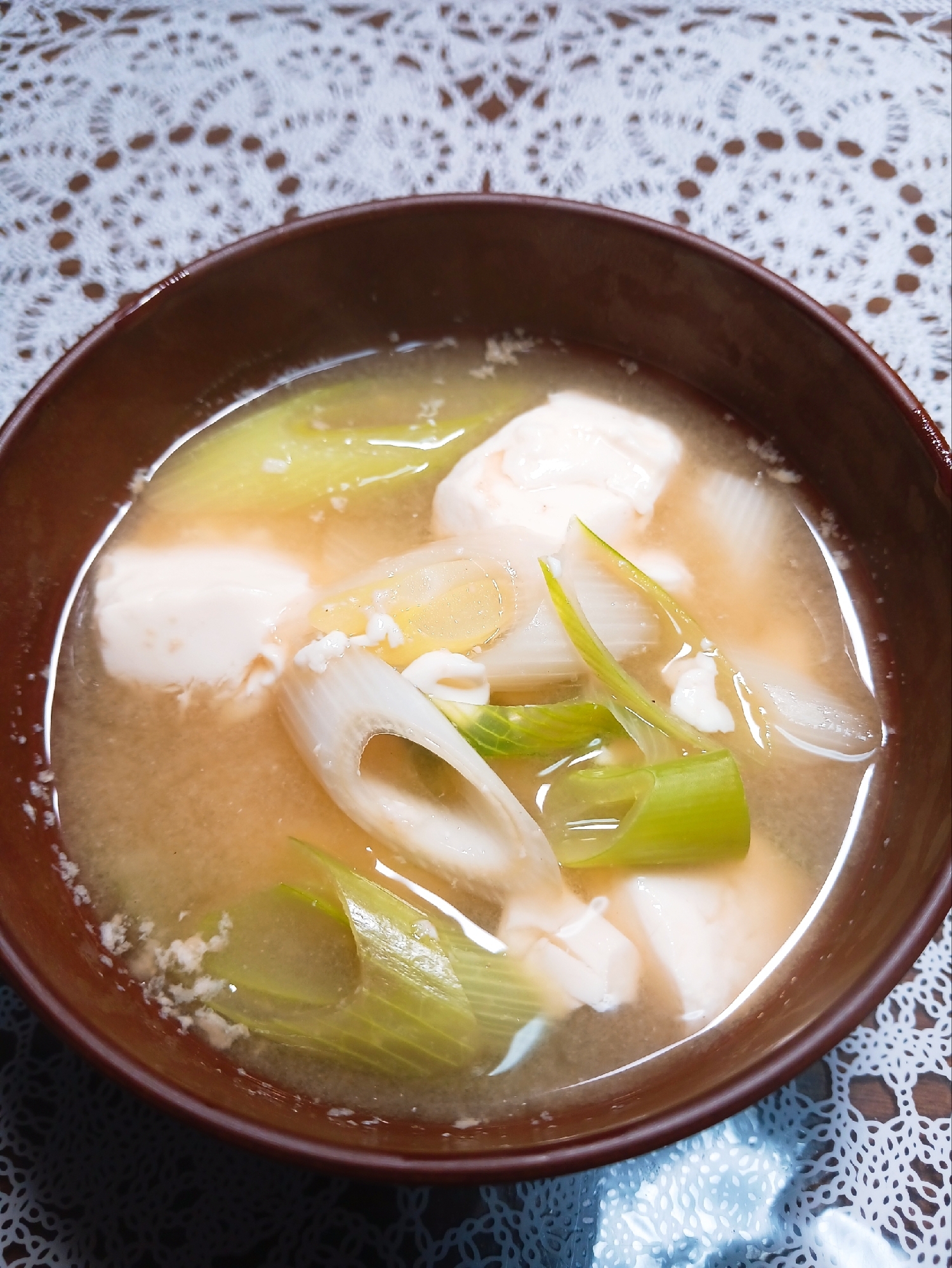 長ねぎたっぷり♡長ねぎと豆腐の味噌汁♡