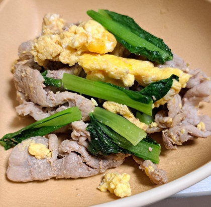 超特急メイン♡簡単♡豚肉と青梗菜と卵の中華風炒め
