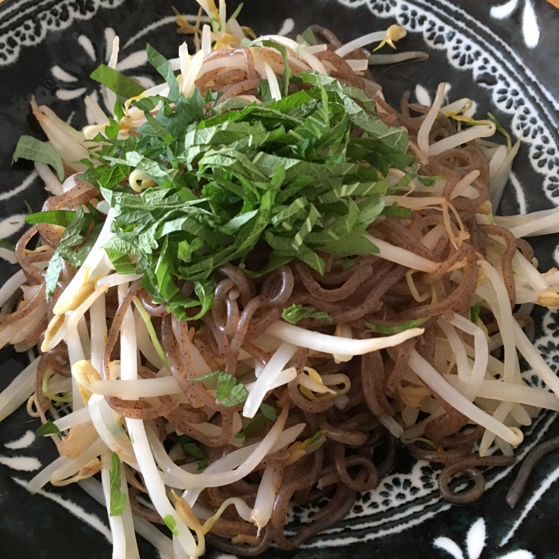 糸こんにゃくともやしの塩焼きそば風