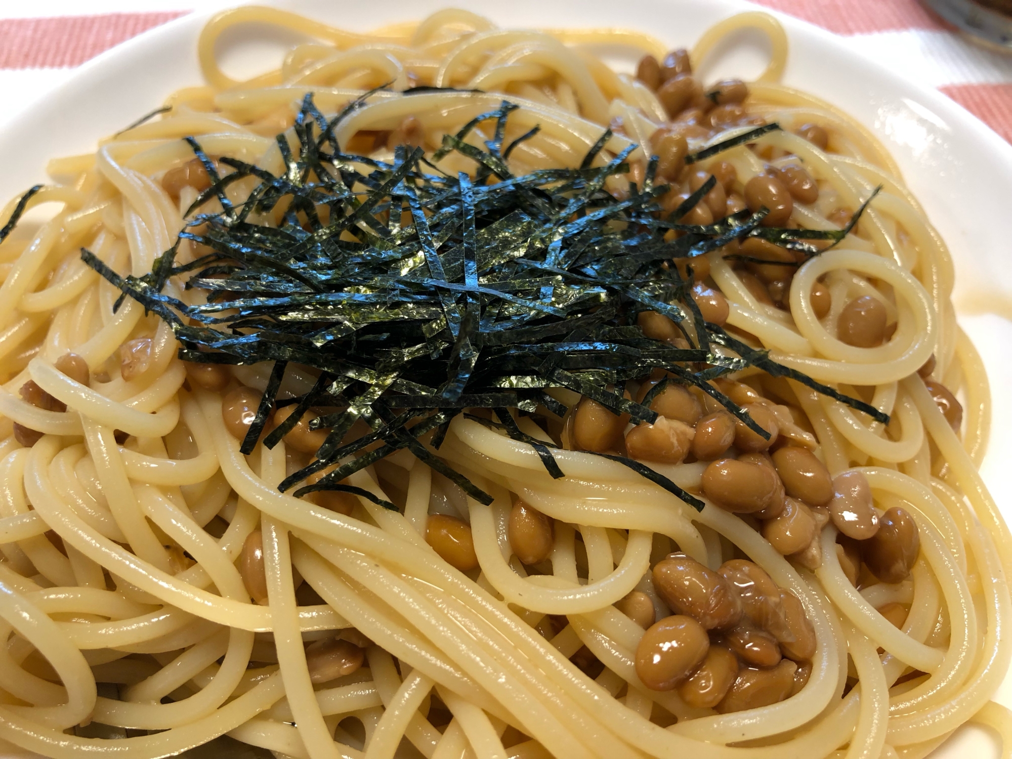 フライパンいらず♪あえるだけの納豆パスタ