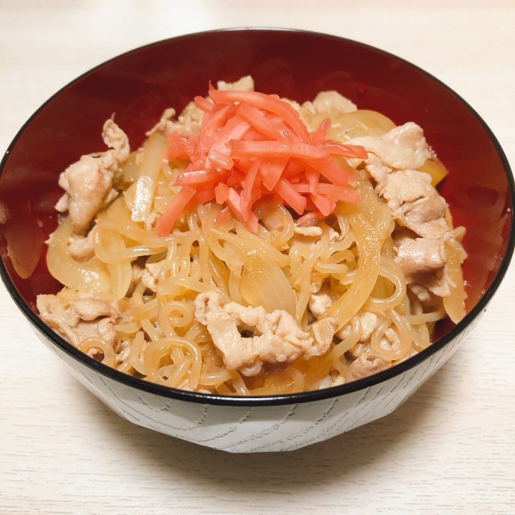 糸こんにゃくでボリュームUP☆豚丼