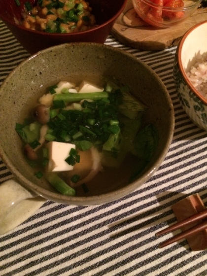 ☆小松菜と豆腐のお味噌汁☆
