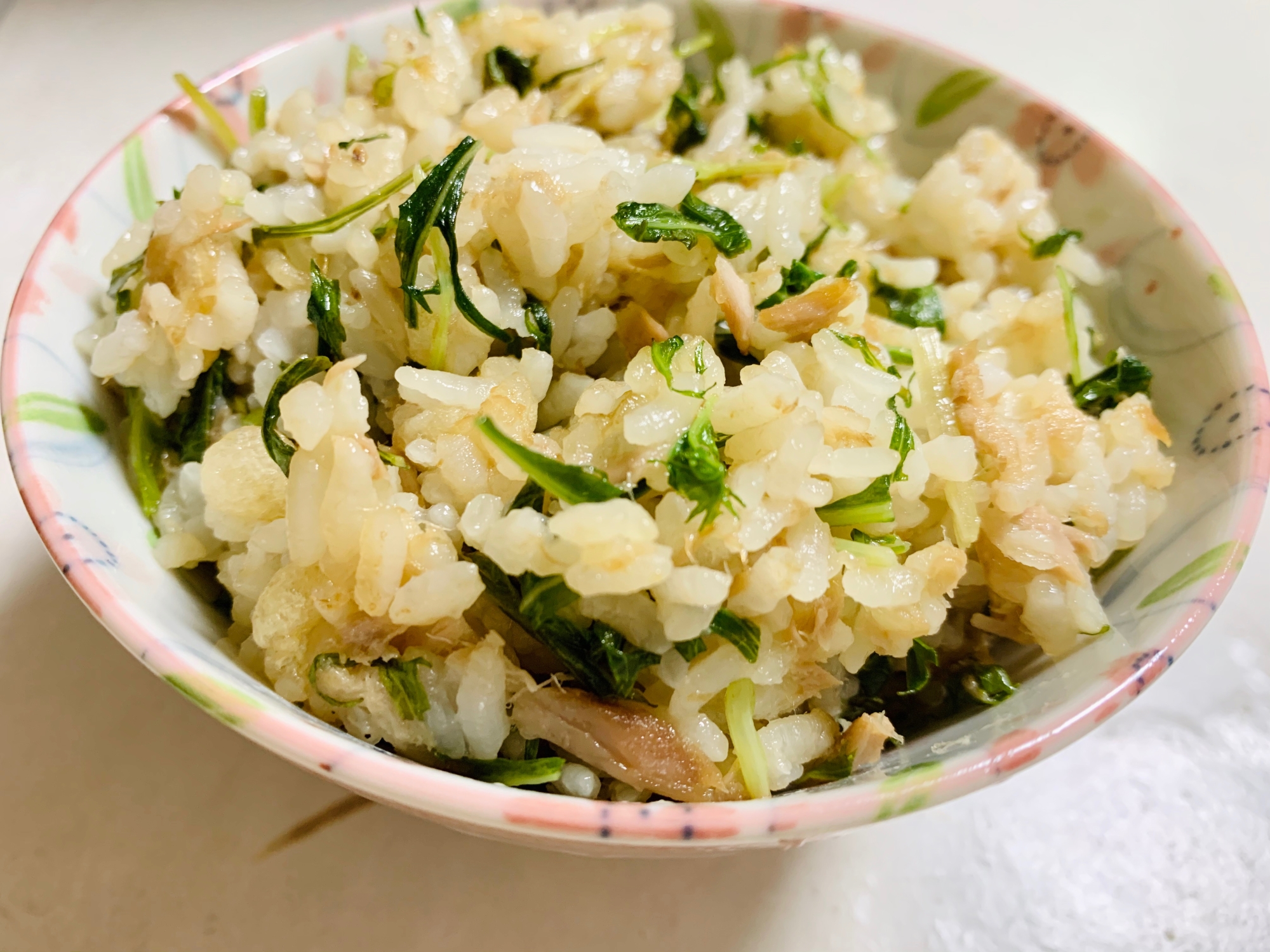 水菜大量消費 ツナと水菜の混ぜご飯 レシピ 作り方 By まいまい35 楽天レシピ