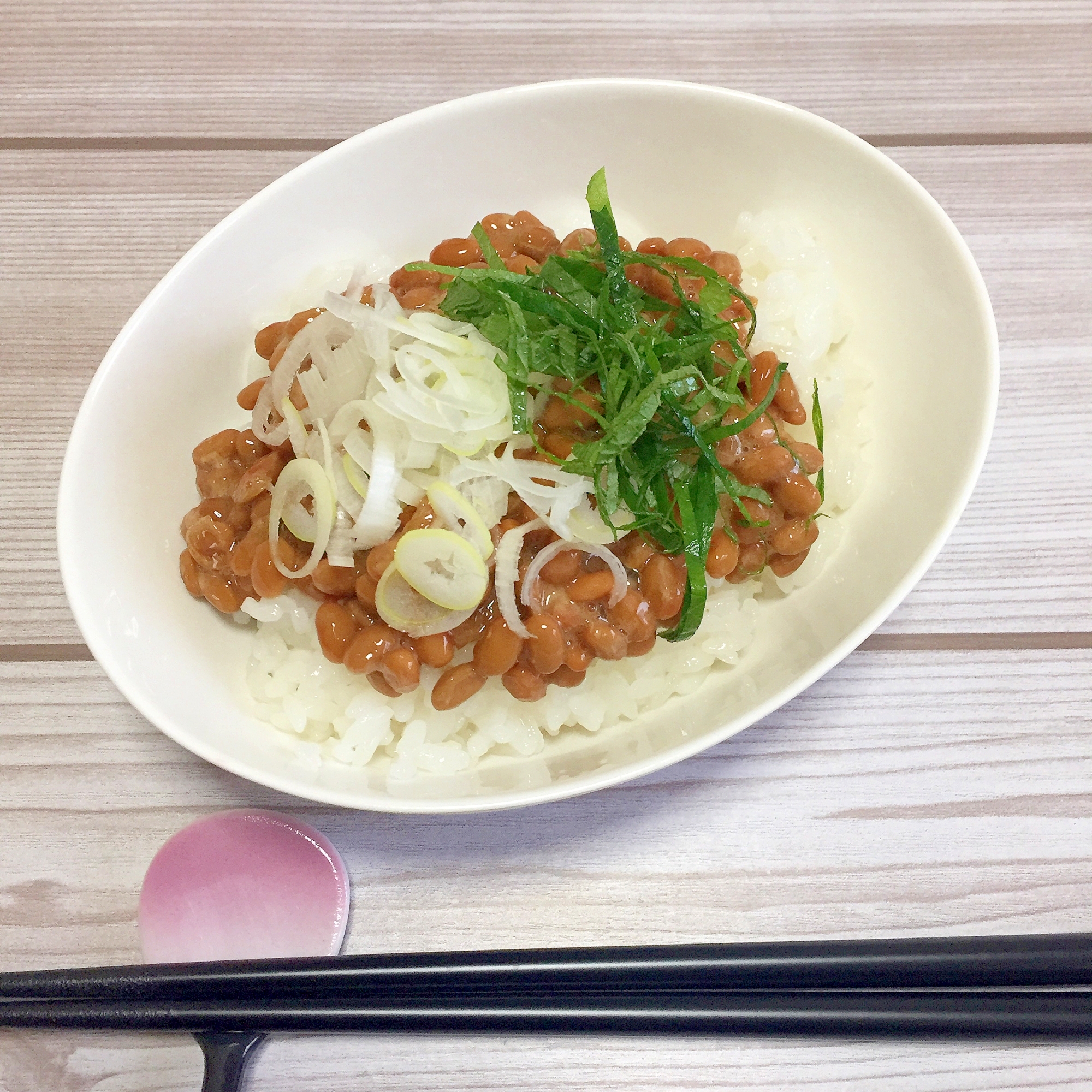 酢飯 大葉香る 納豆丼 ♪