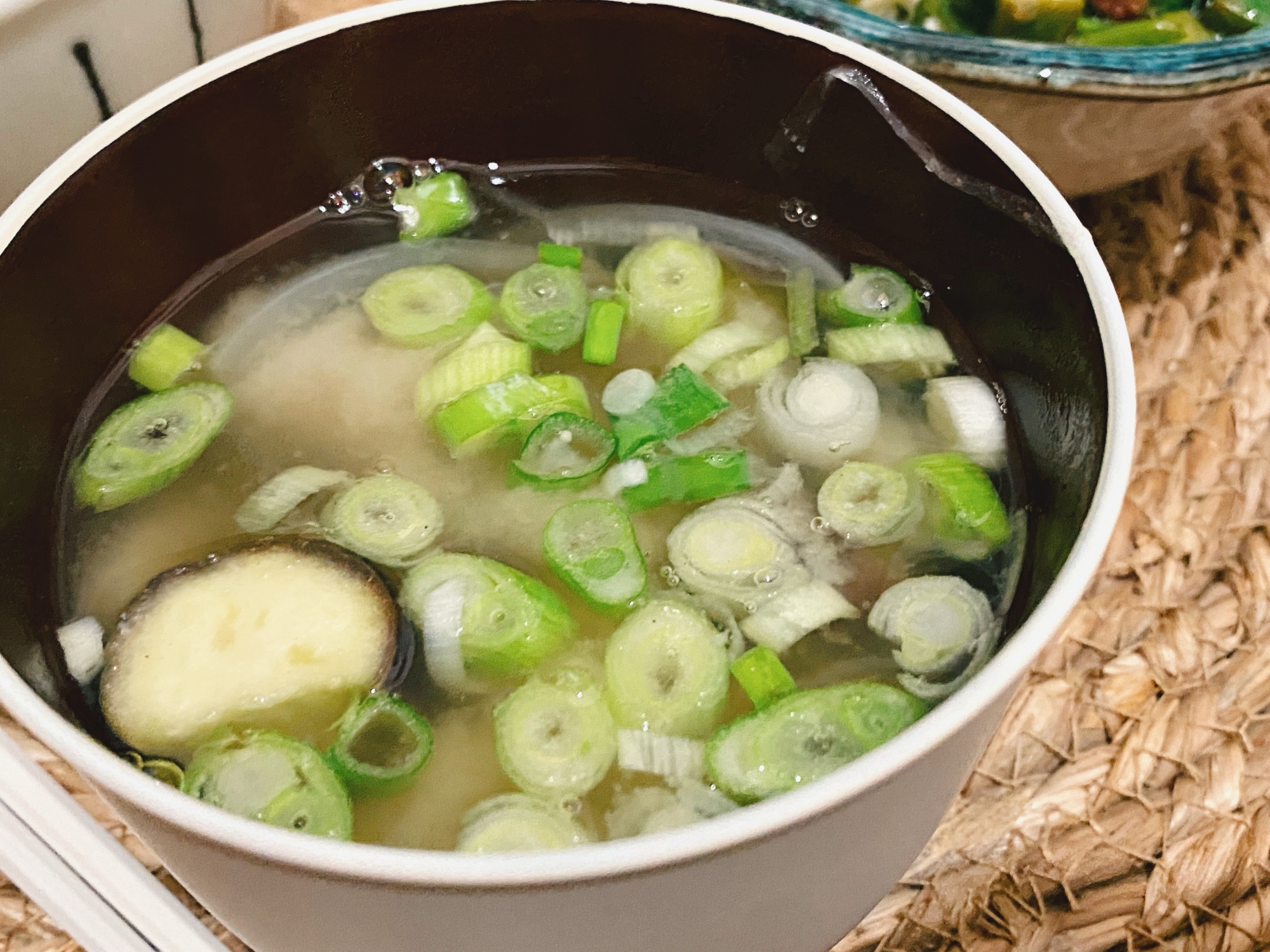 ✎*｡:ﾟ茄子と小ネギの味噌汁