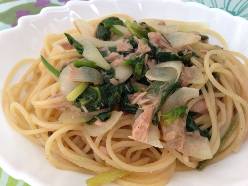 ほうれん草とツナの和風パスタ 栄養満点 レシピ 作り方 By にいさん6011 楽天レシピ