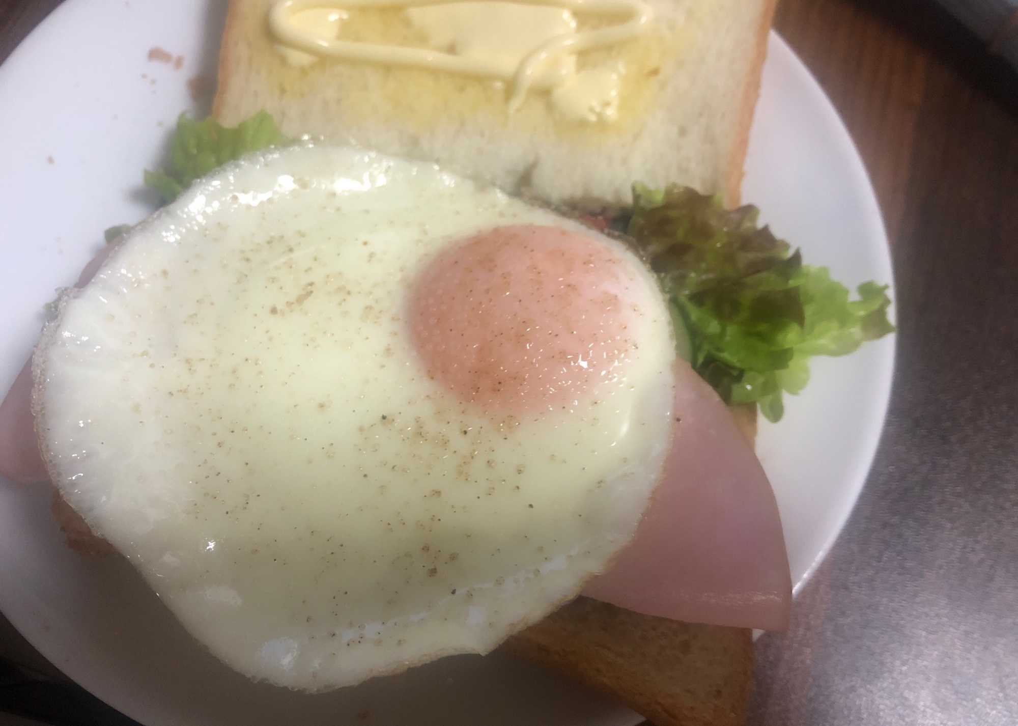 アラジントースターで★目玉焼きハムサンド