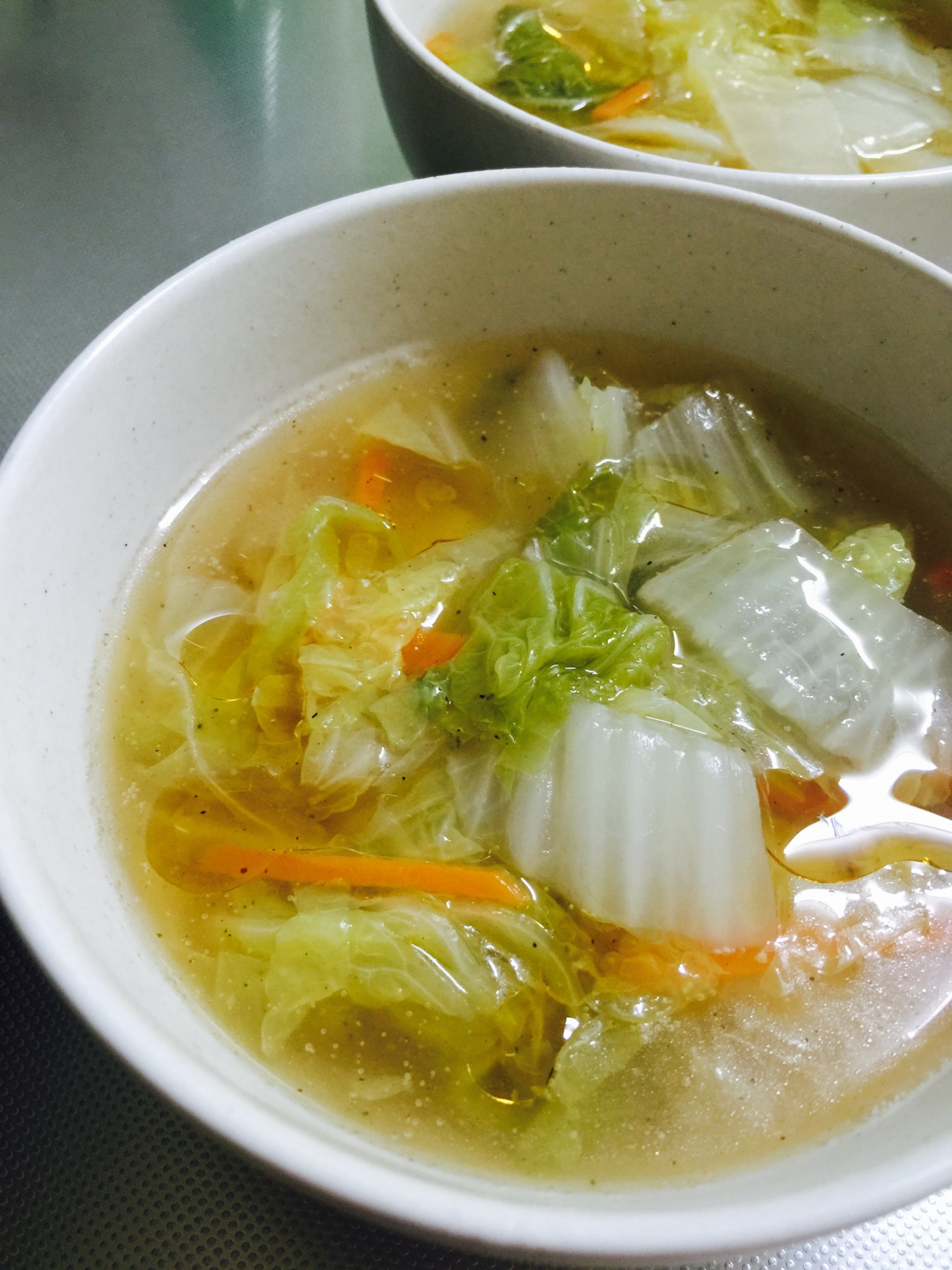 白菜とにんじんのとろみ中華スープ
