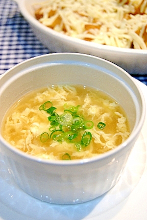 ラーメンスープの素で超簡単！中華風かきたまスープ