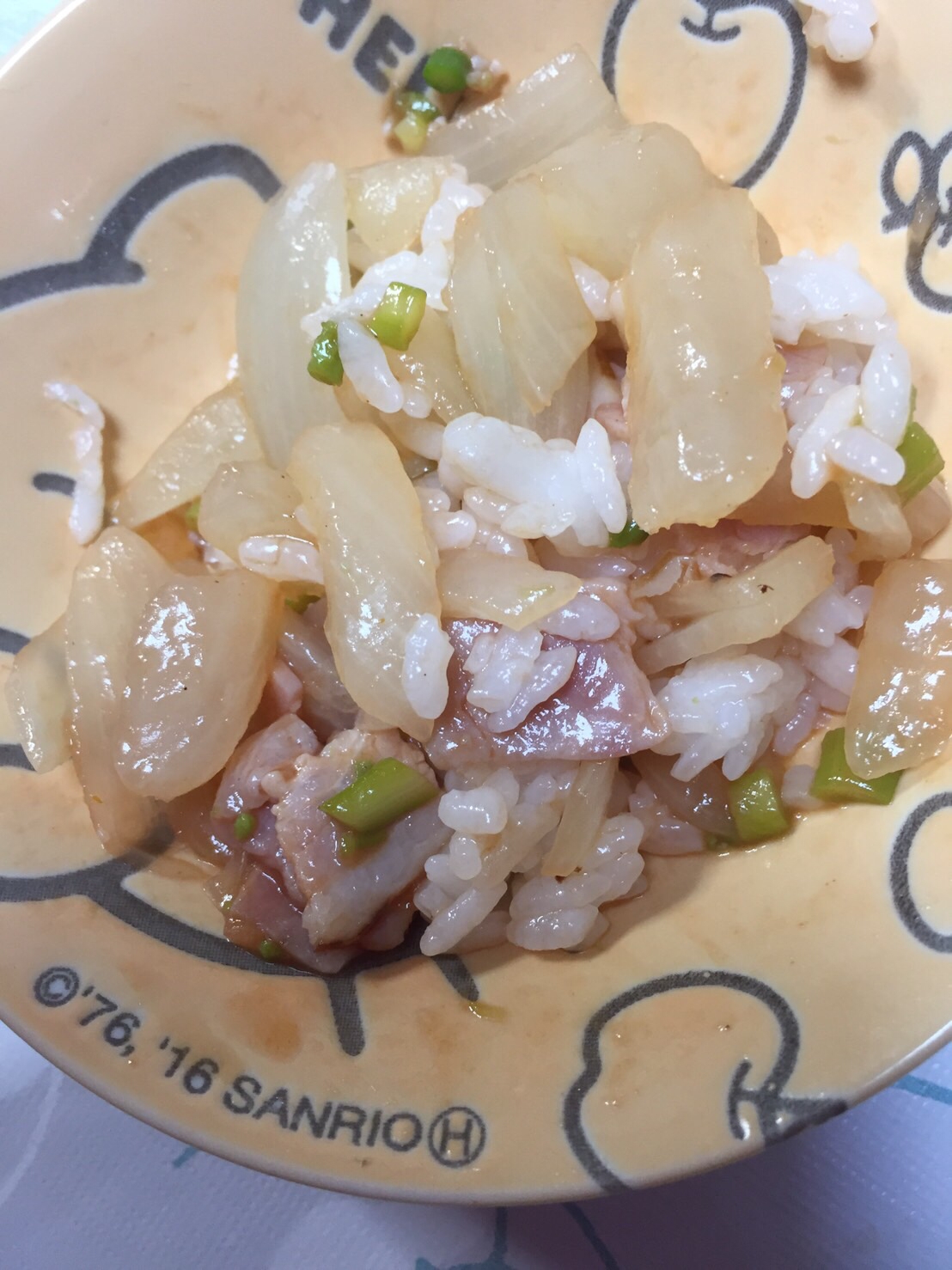 離乳食完了期☆ベーコンとアスパラのケチャップご飯☆