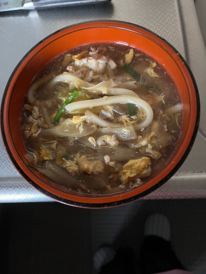 卵とネギのあんかけうどん♡