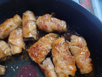 ご飯が進む♪茄子の豚バラ肉巻き〜