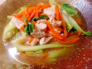 青梗菜と鶏むね肉のあっさり煮