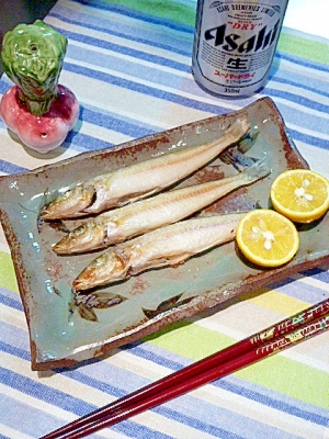 お酒でふっくら☆「キスゴの塩焼き」