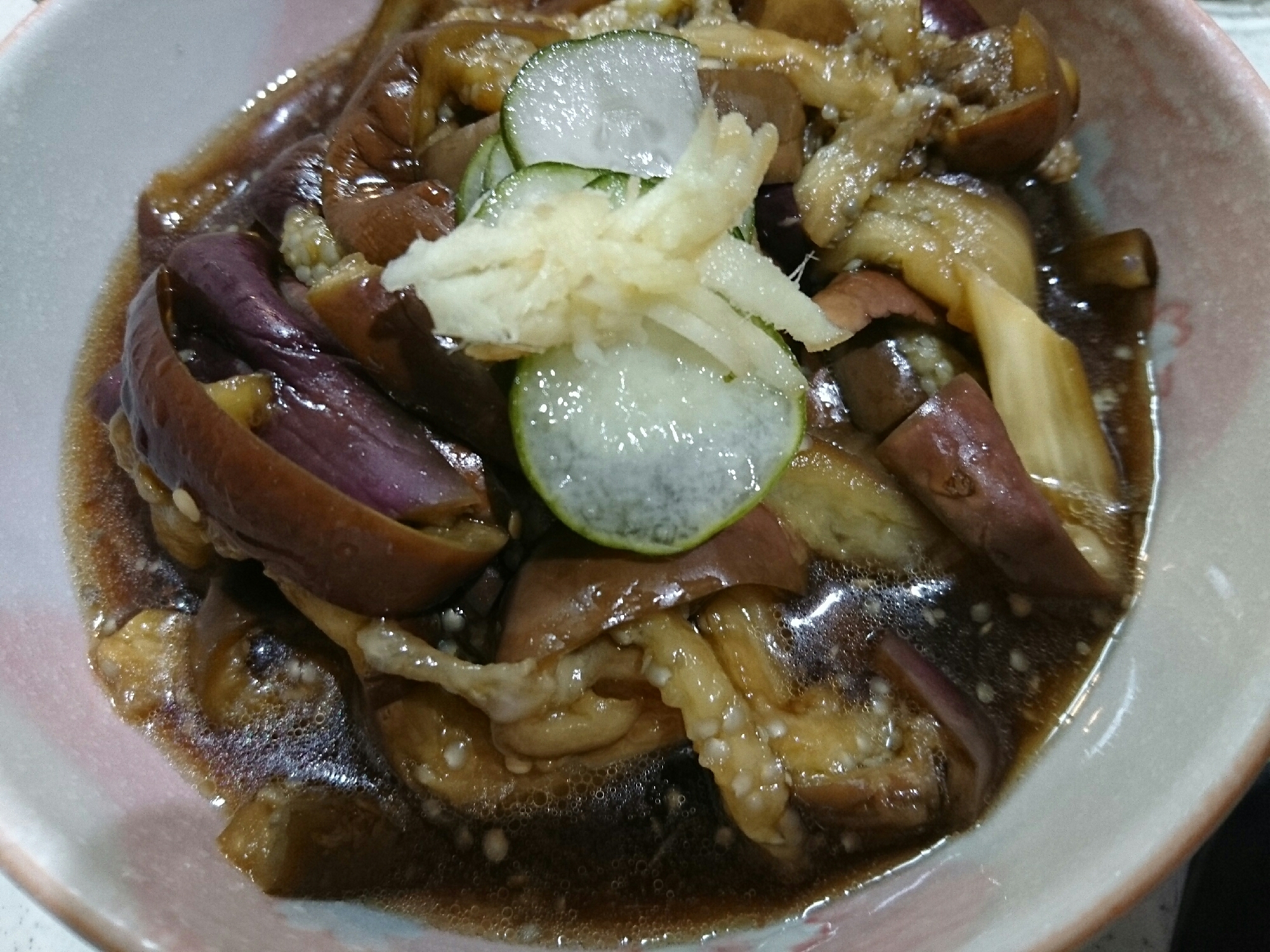 茄子の冷やし中華だれ漬け