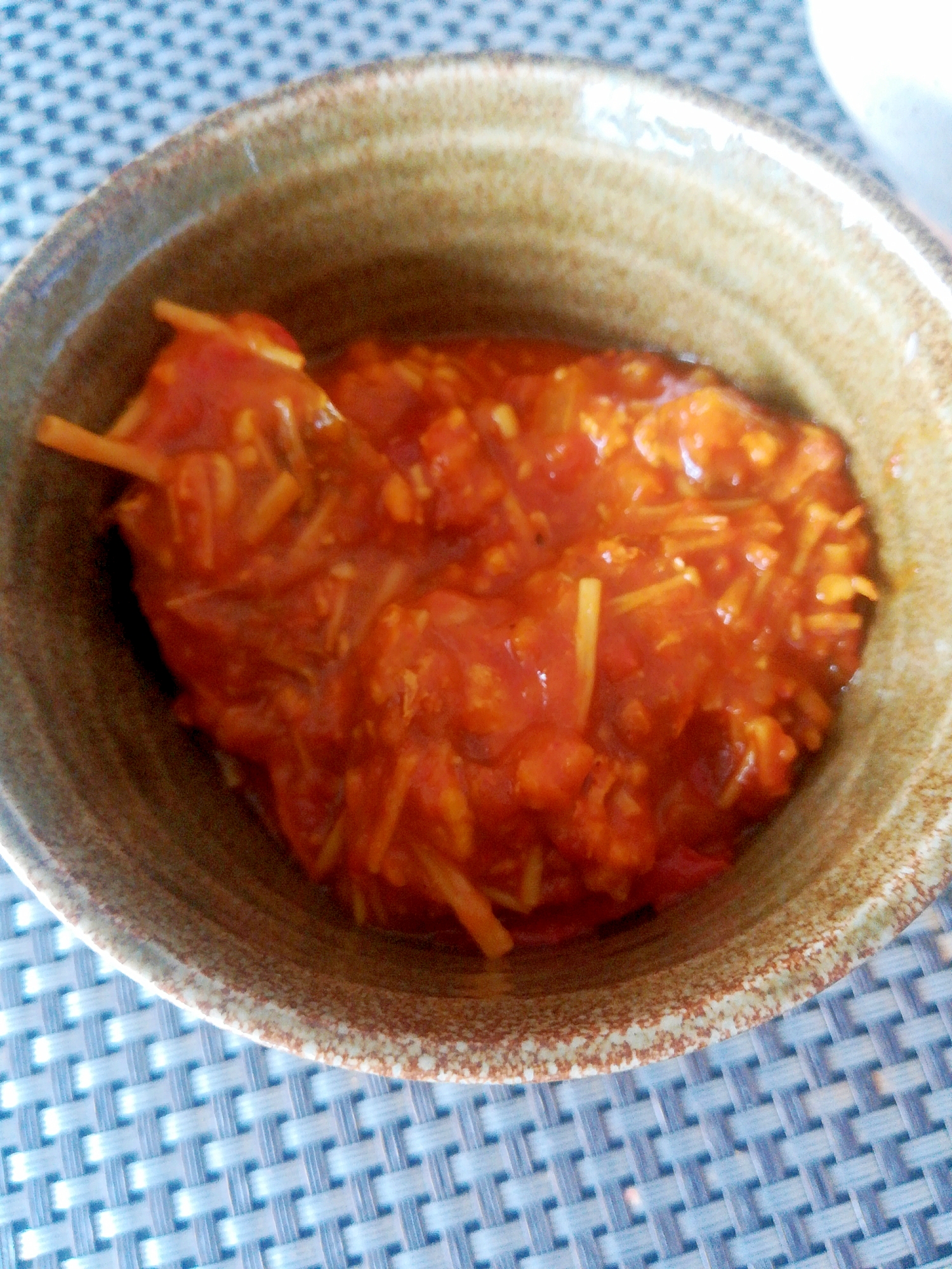 ナスえのきトマトの無水チーズカレー