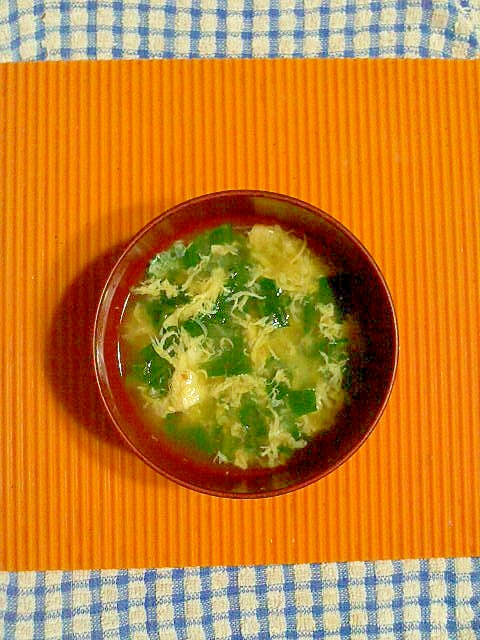 ツルムラサキの卵スープ♪