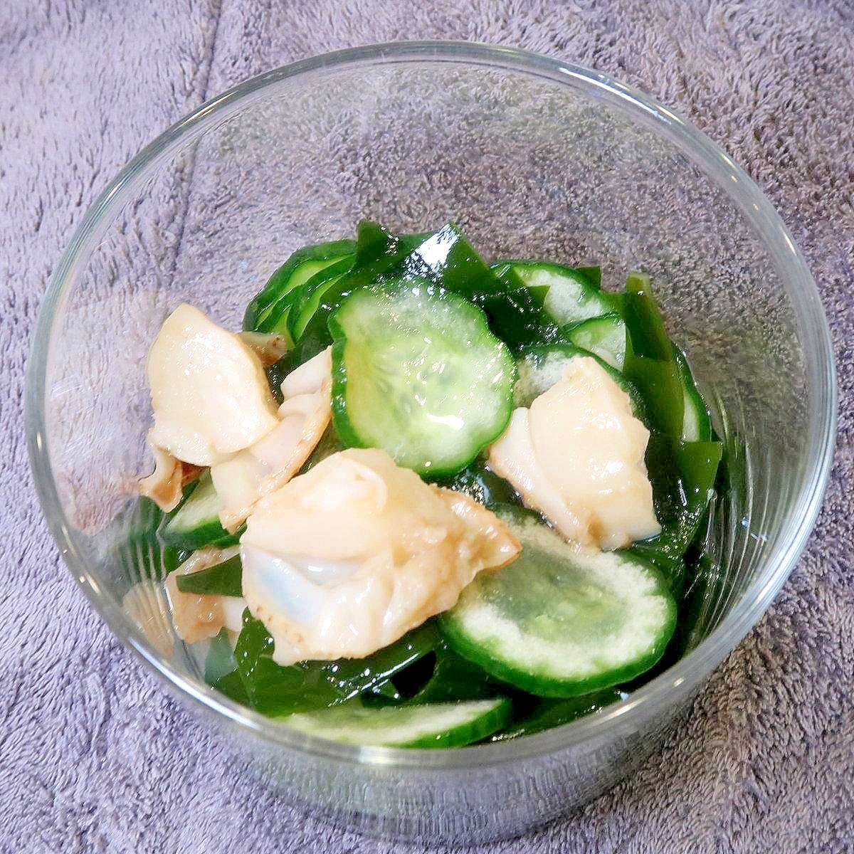 ほたてときゅうりとわかめの酢の物★減塩志向