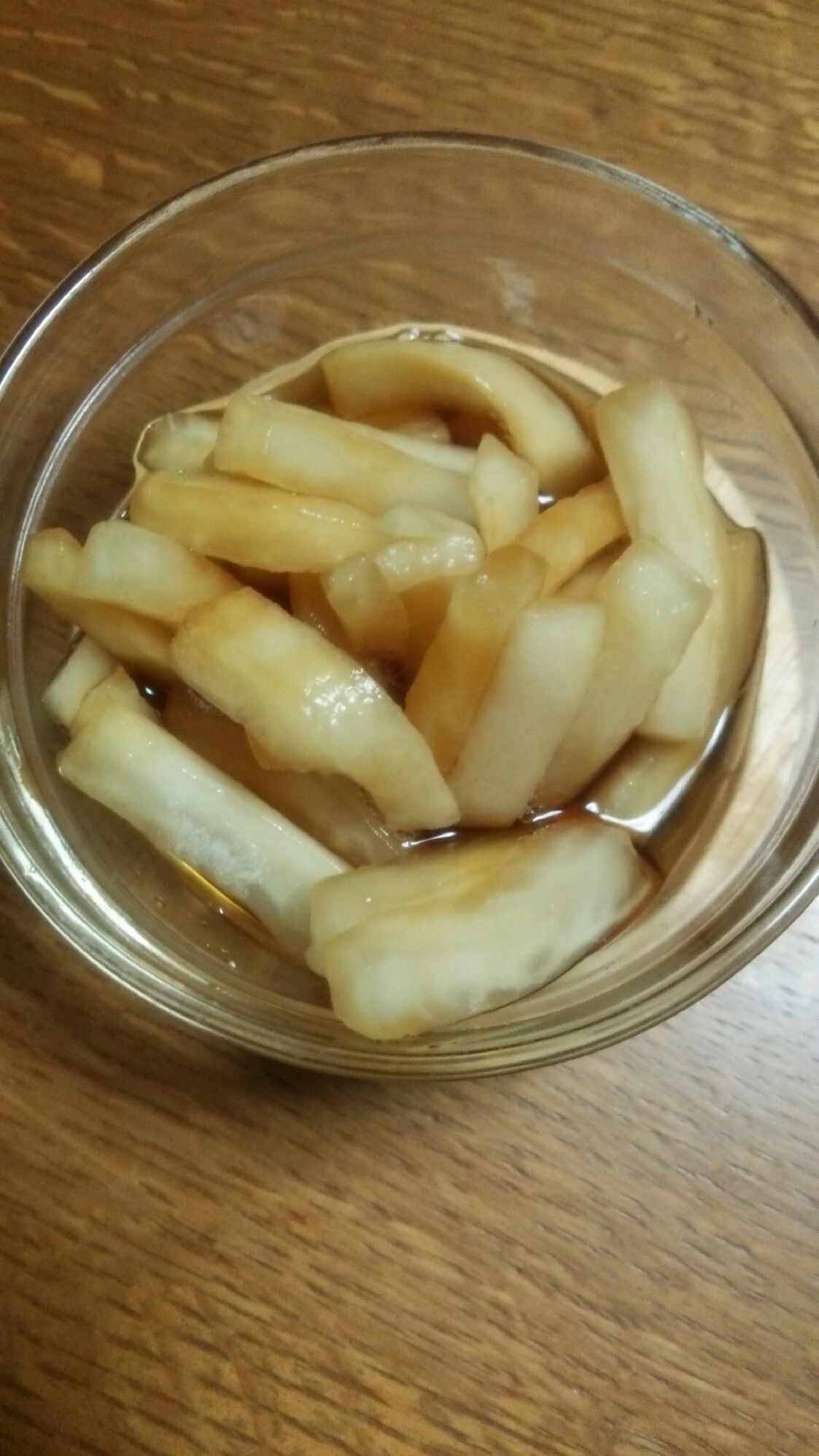 大根の酢醤油漬け物