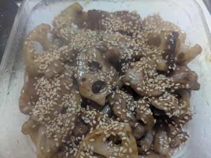 レンコンと豚肉の照り焼き