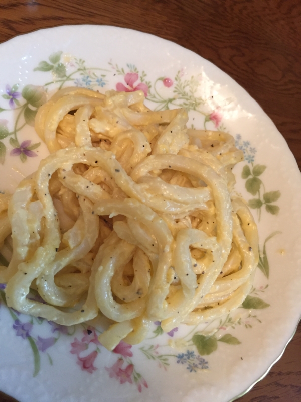 簡単美味しい！超節約カルボナーラうどん