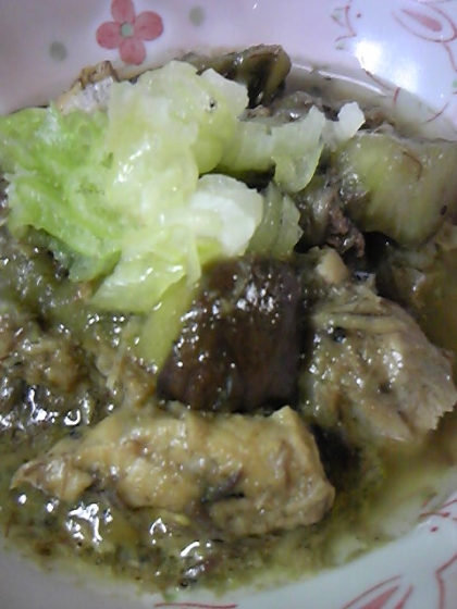サバ缶と茄子の味噌炒め