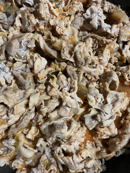 10分で簡単！豚こま肉で豚キムチ