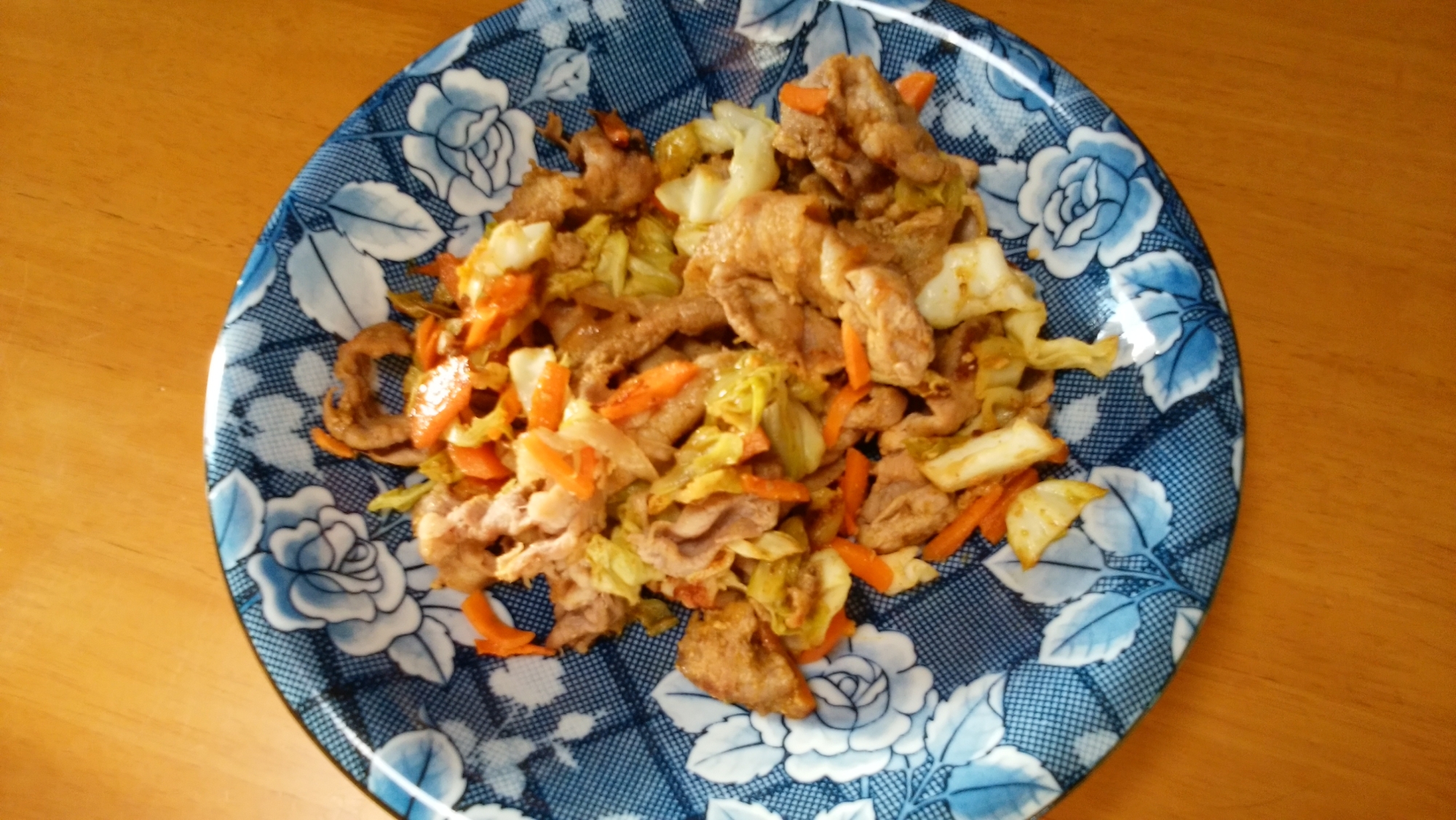 豚肉とキャベツのカレー味噌炒め