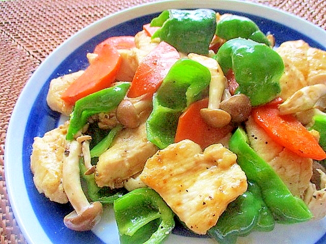 鶏むね肉と野菜のウスター炒め