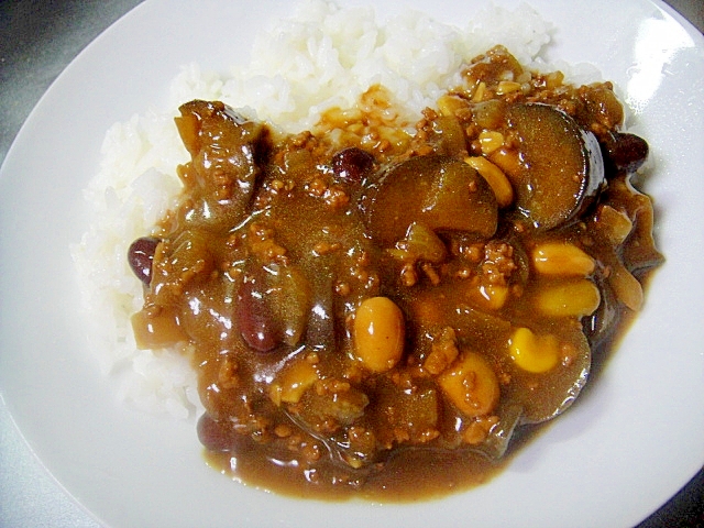 茄子と豆のカレー