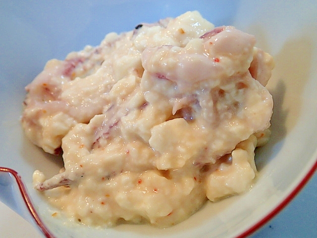 いかげそと豆腐の麺つゆマヨ七味あえ♪