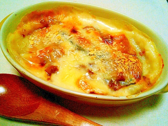 麻婆茄子リメイク♪余った餃子の皮で中華風ラザニア♡