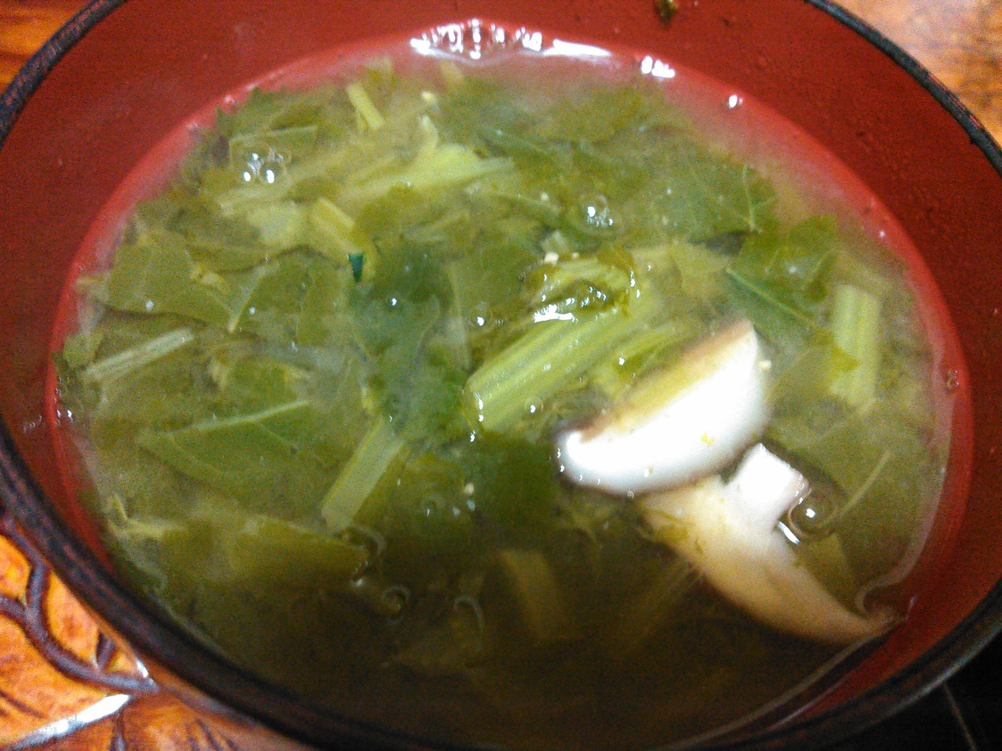 青菜と椎茸のさっぱり味噌汁