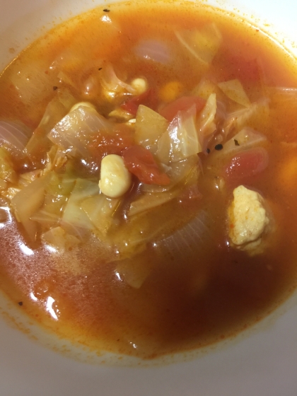 ほくほく大豆のトマトスープ