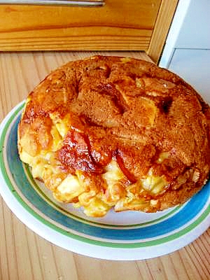 炊飯器で簡単☆りんごとおいもの豆腐ケーキ