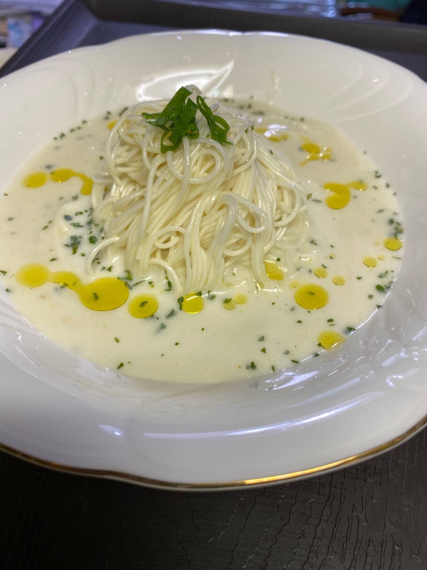 お手軽！パスタ風じゃがいもの冷製ポタージュそうめん