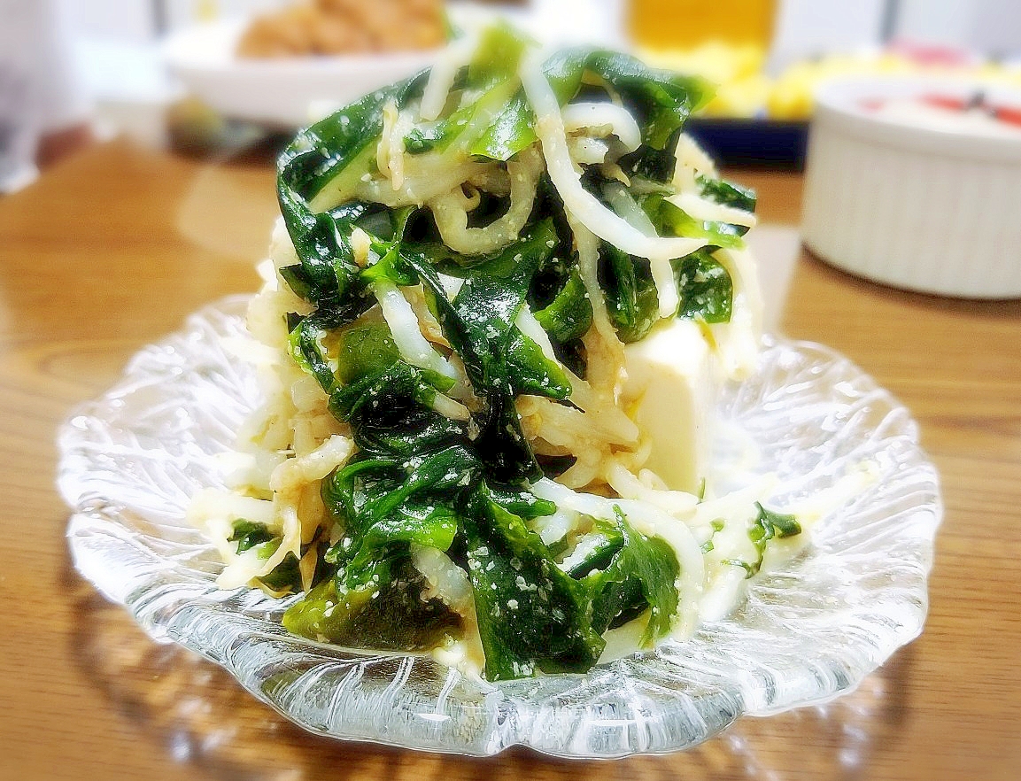 レンジで簡単♪ ワカメともやしのナムル☆