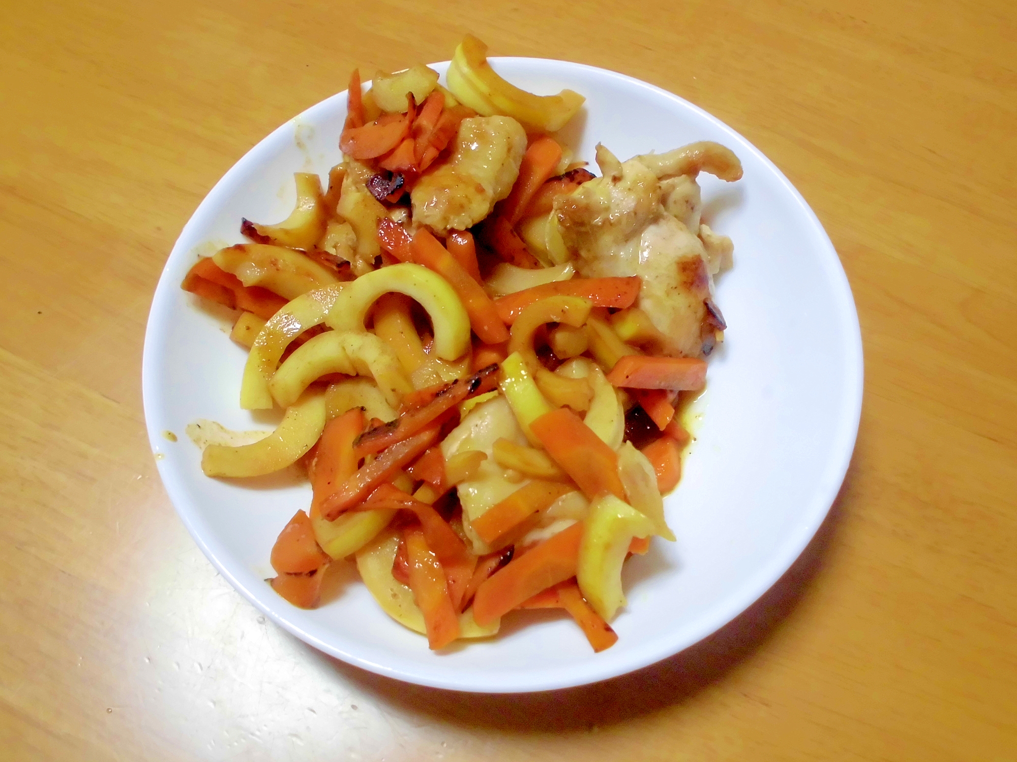 鶏肉と筍のカレー醤油炒め