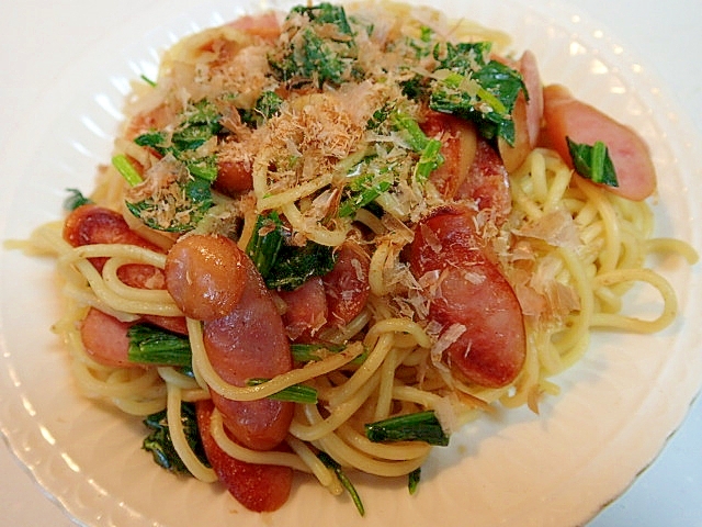 黒酢＆中華あじで　ウインナーとほうれん草の焼きそば