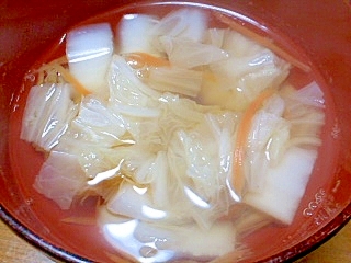 白菜と人参の和風スープ