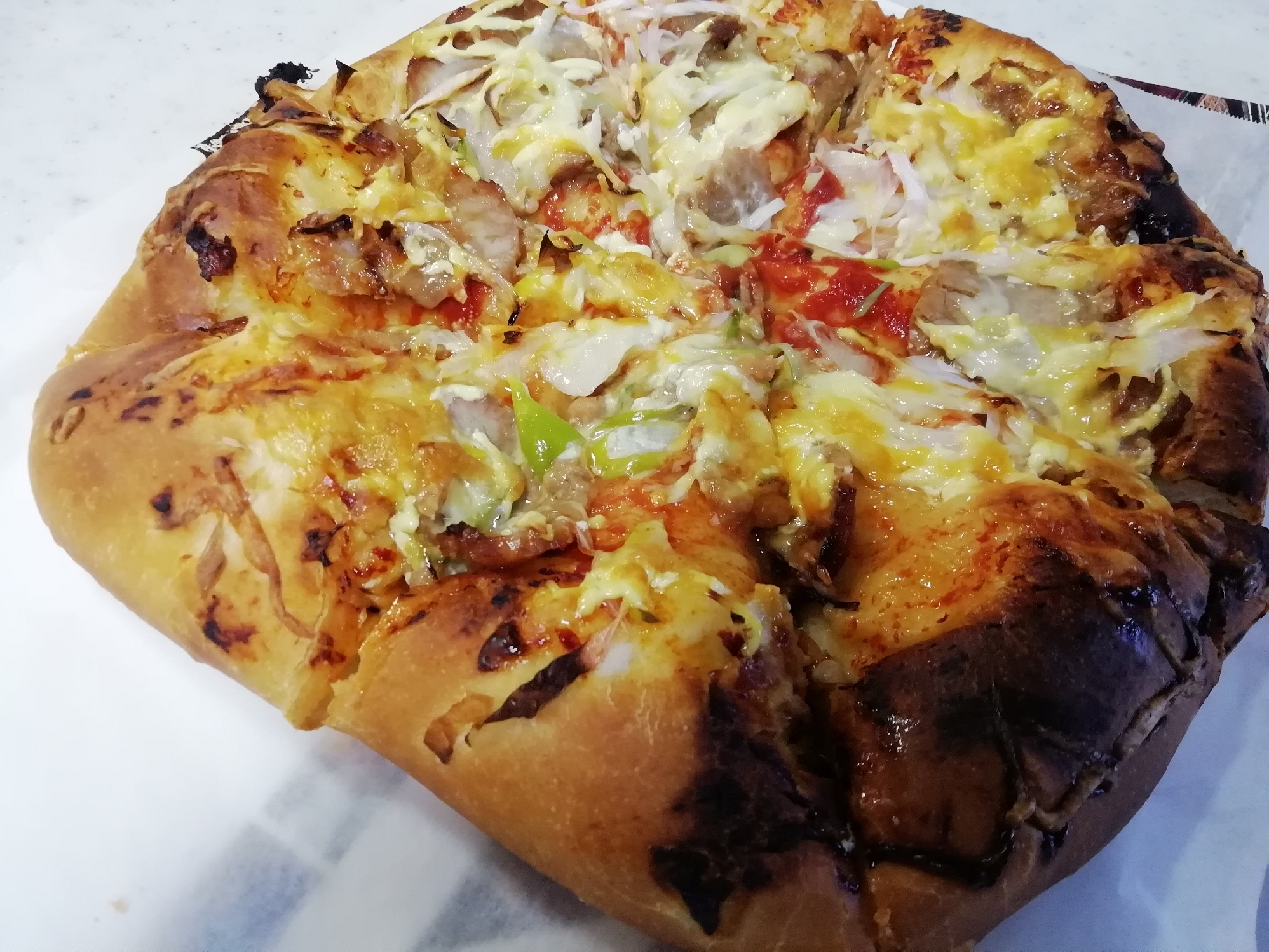 焼豚と長ねぎのピザ